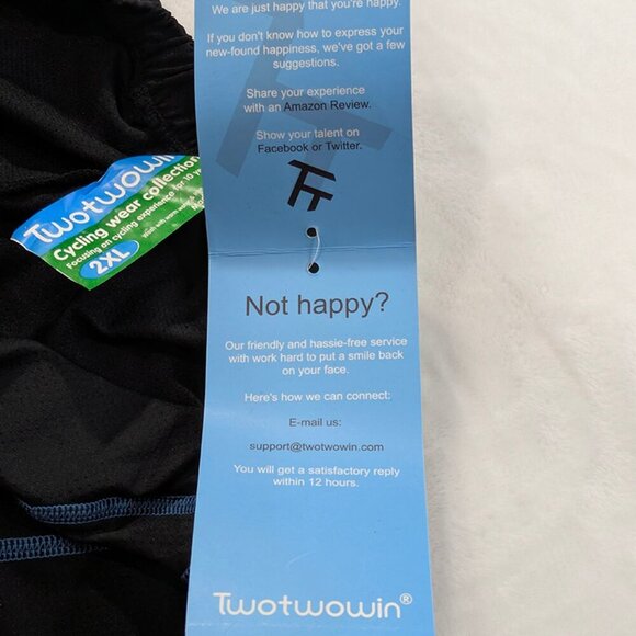 NEW Twotwowin Cycling Bike Shorts Womens 2XL Black Racing Spinning Padded - Picture 12 of 13